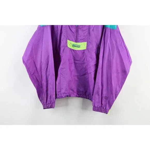 Vintage 90s Columbia Mens Size XL Distressed Spell Out Half Zip Pullover Jacket - Picture 3 of 10